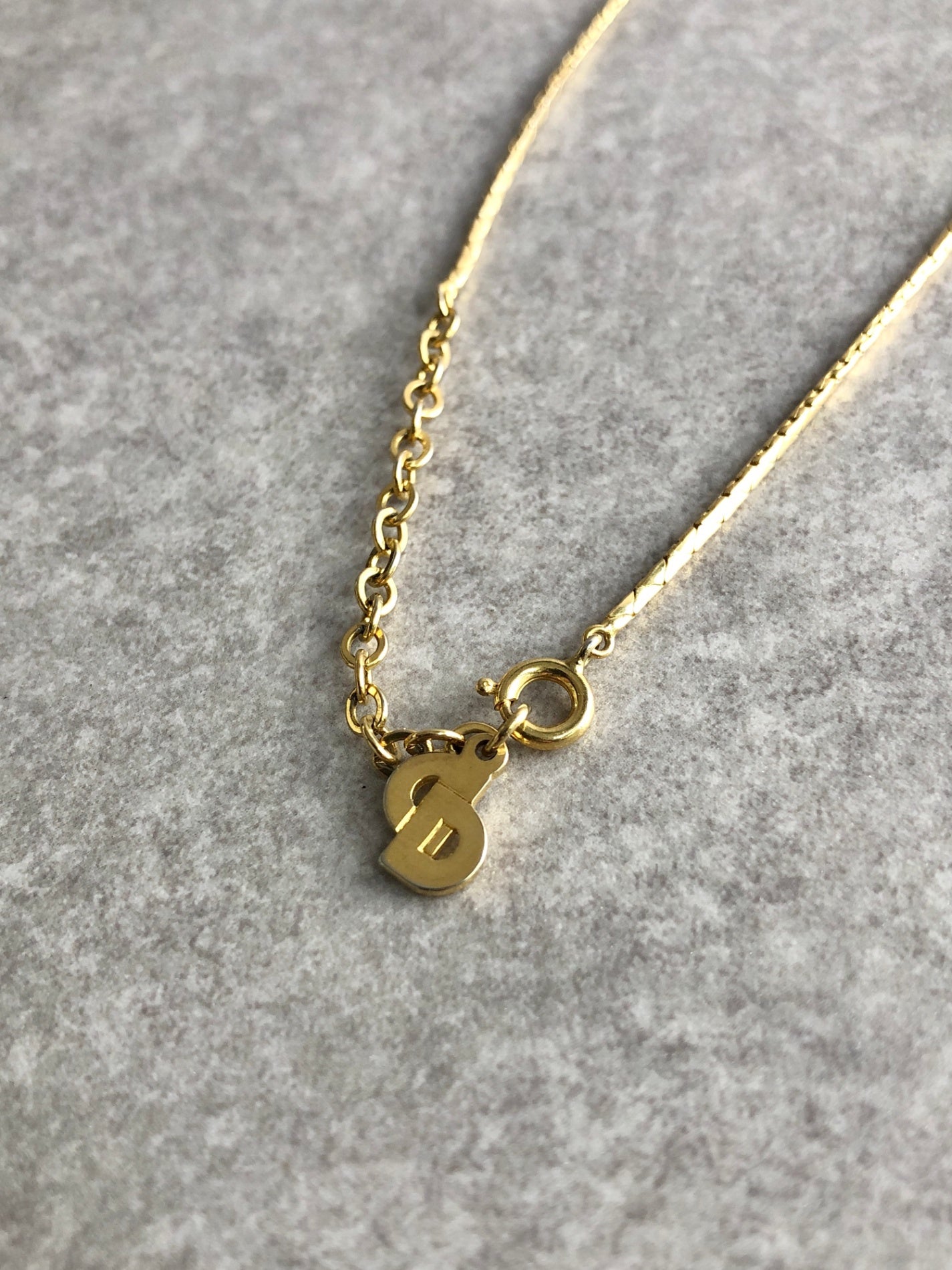 Christian Dior CD Logo Necklace Gold Vintage umrsia