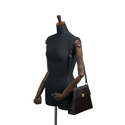 Yves Saint Laurent YSL Logo Shoulder bag Brown Vintage yeh3vd