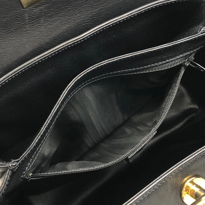 CELINE Turn Lock Handbag Black Vintage j4gitj