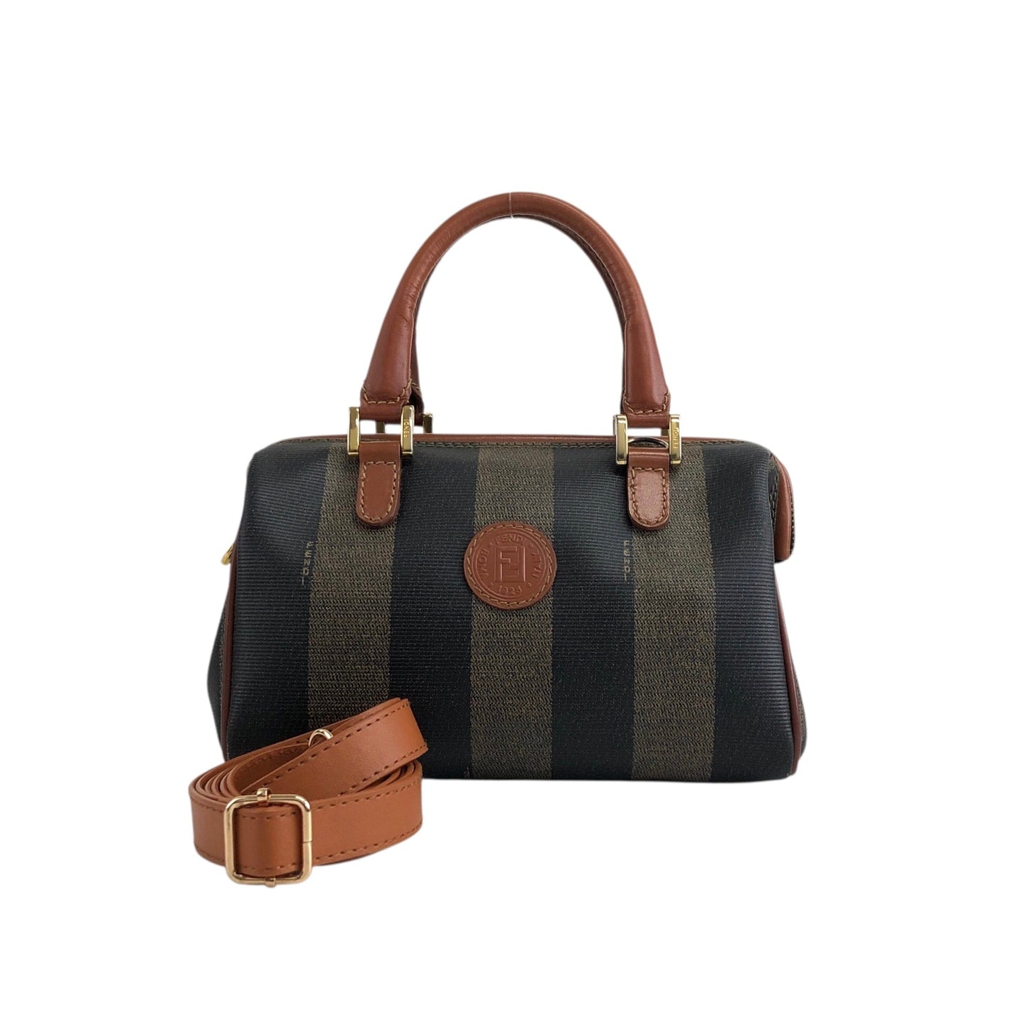 FENDI Pecan Two-way Small Boston bag Shoulder bag Brown Vintage wcnfzp