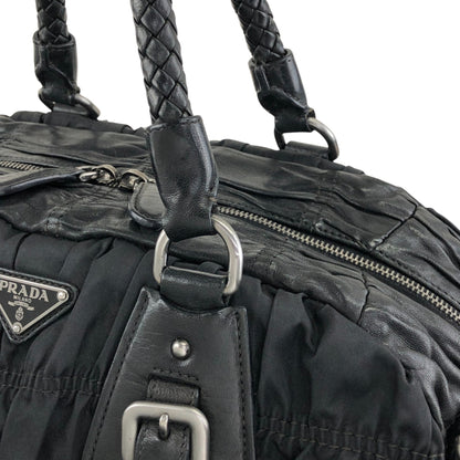 PRADA Triangle Logo Handbag Black Vintage g8wpjj