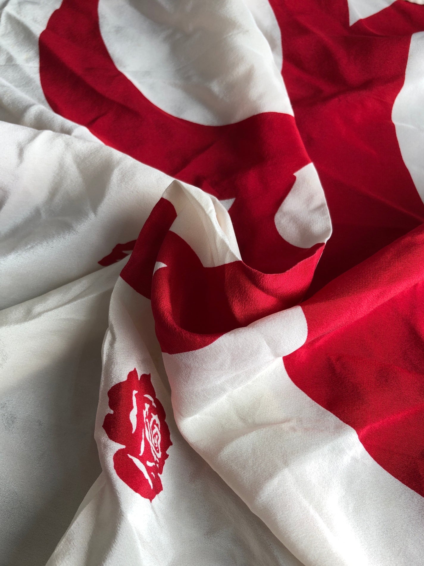 Christian Dior Logo Silk Scarf White×Red×Blue Vintage 7mczuj