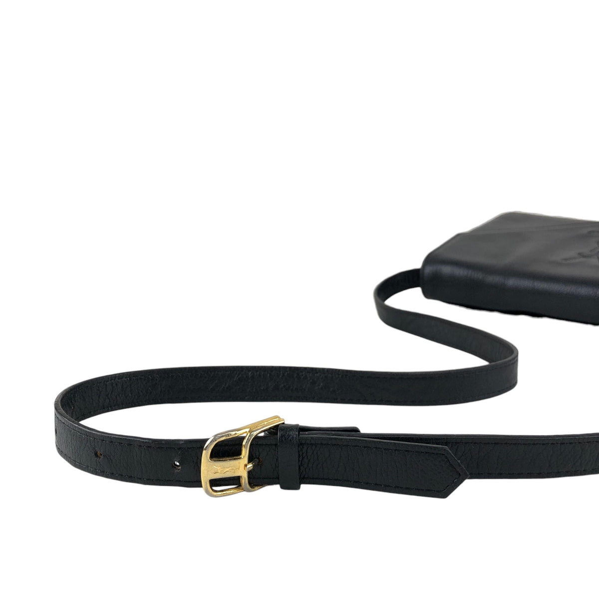 Yves Saint Laurent YSL Logo Shoulder bag Black Vintage p5pe7i