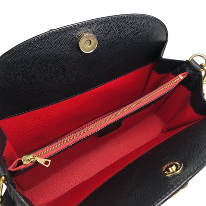 CELINE Circle Logo Shoulder bag Black Vintage 5rb8tv