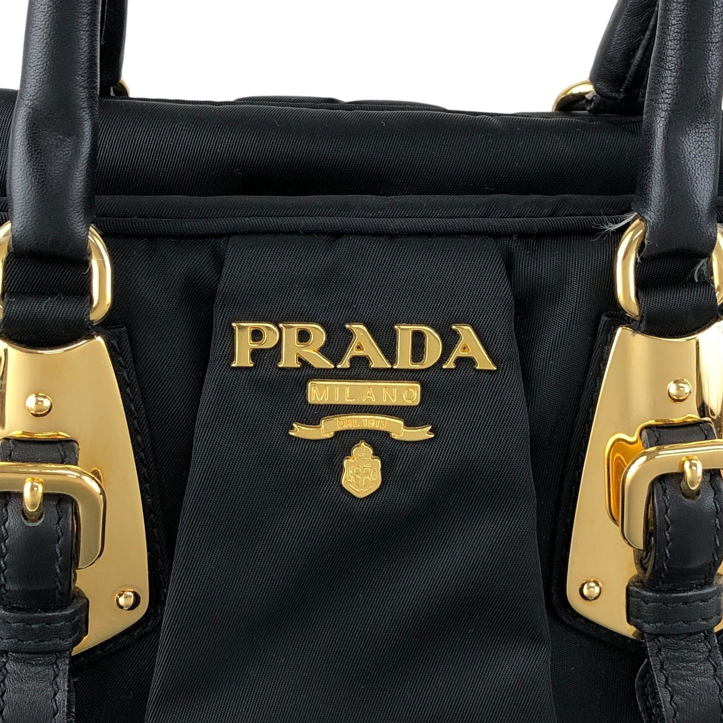 PRADA Logo Two-way Small Boston bag Shoulder bag Black Vintage is5a6n
