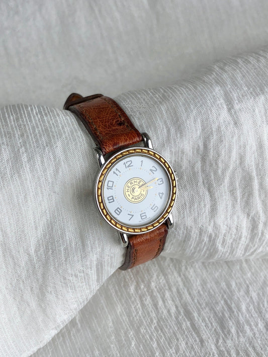 HERMES Serie Watch Brown Vintage pjrfdw