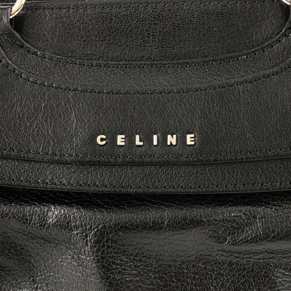 CELINE Logo Handbag Black Vintage p2zgdh