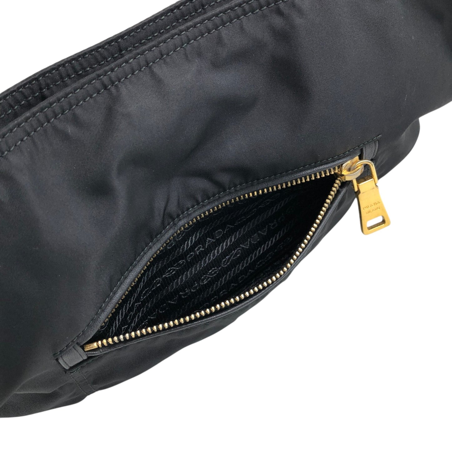 PRADA Tessuto Triangle Logo Front Pocket  Totebag Black Vintage 6rrumw