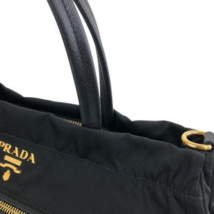 PRADA Logo Two-way Small Boston bag Shoulder bag Black Vintage 453265