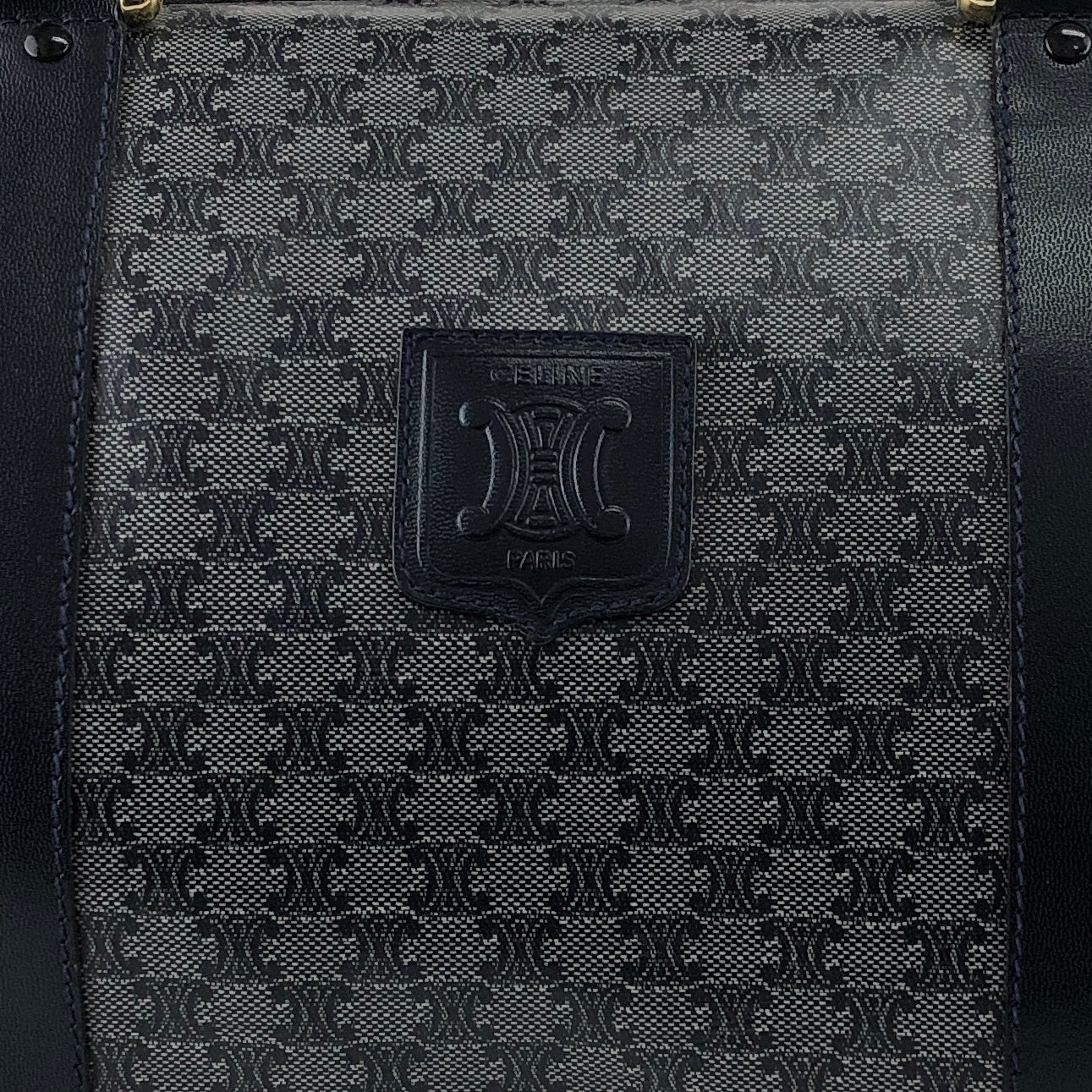 CELINE Macadam Blason Boston bag Navy Vintage scyzx6