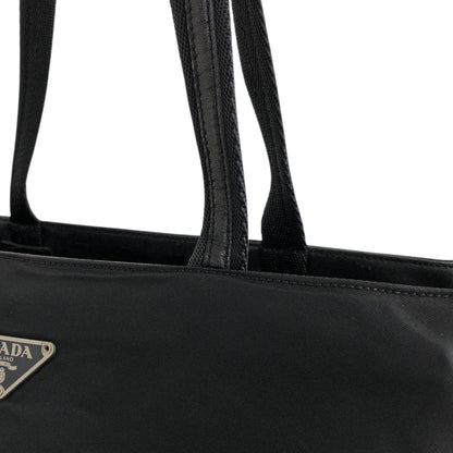 PRADA Tessuto Triangle Logo Totebag Black Vintage 885ief