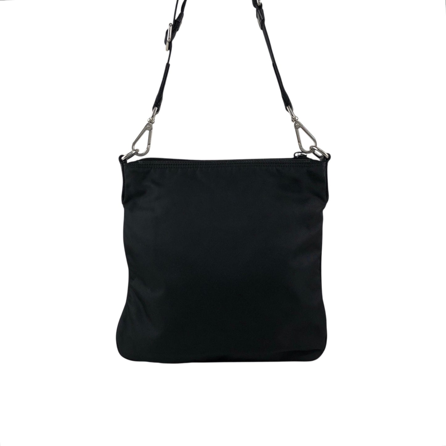 PRADA Tessuto Triangle Logo Front Pocket  Shoulder bag Black Vintage viexpn