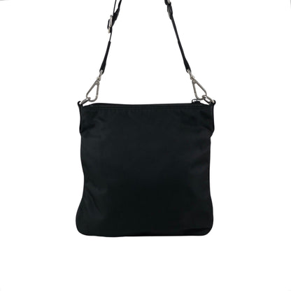 PRADA Tessuto Triangle Logo Front Pocket  Shoulder bag Black Vintage viexpn