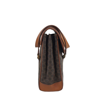 CELINE Macadam Triomphe  PVC Leather Handbag Totebag Brown Vintage ny3wvh
