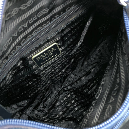 PRADA Tessuto Triangle Logo Front Buckle Shoulder bag Navy Vintage rj8wam