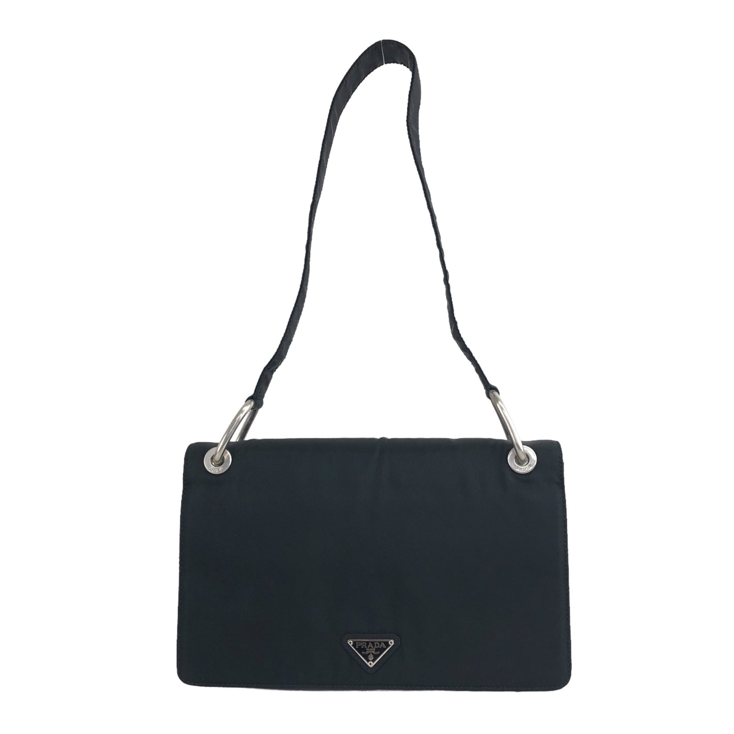 PRADA Triangle Logo Shoulder bag Black Vintage 47ujc8