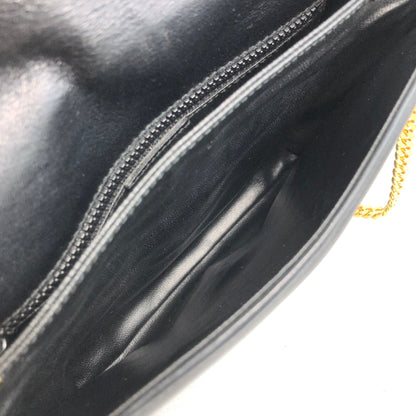 CELINE Triomphe Stitch Chain Shoulder bag Black Vintage 8u4mtc