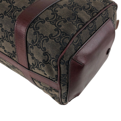 CELINE Blason Small Boston bag Handbag Gray Bordeaux Vintage iksjrc