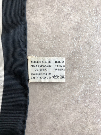 Cartier Silk100% Scarf Black Vintage etkiz6