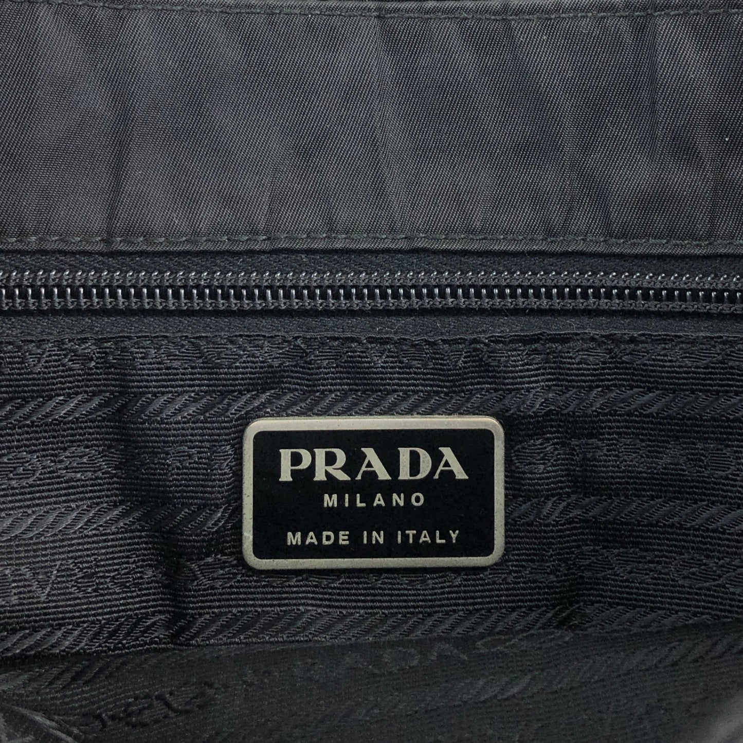 PRADA Tessuto Triangle Logo Front Buckle Shoulder bag Black Vintage dh6ap8