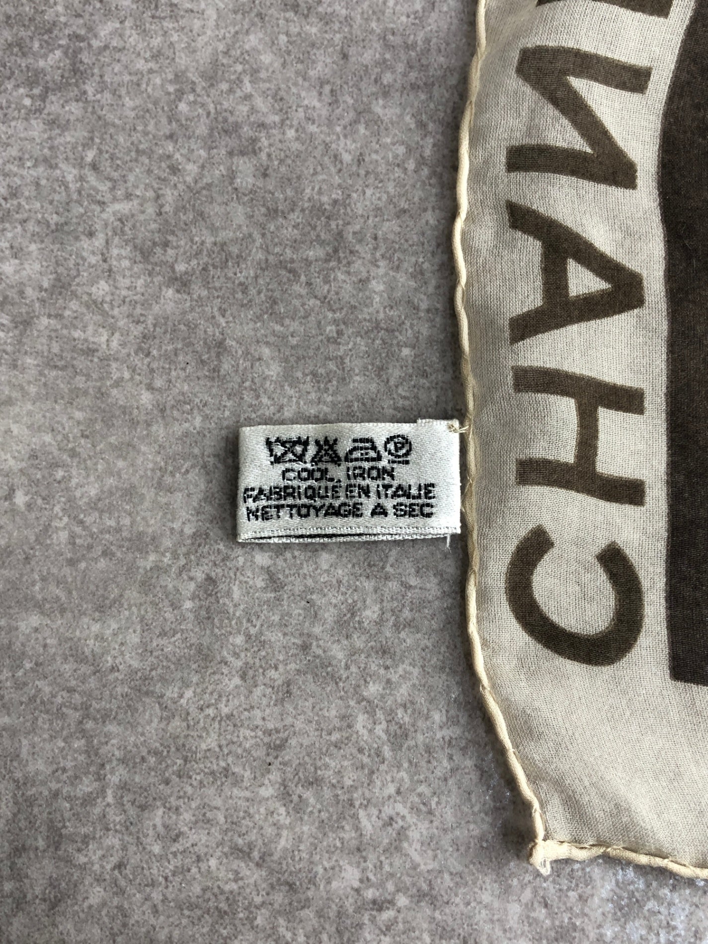CHANEL Coco Mark Silk Scarf Brown Vintage 6hb3rf