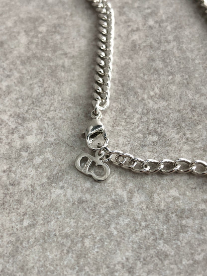 Christian Dior Logo Motif Bracelet Silver Vintage gpwvrz