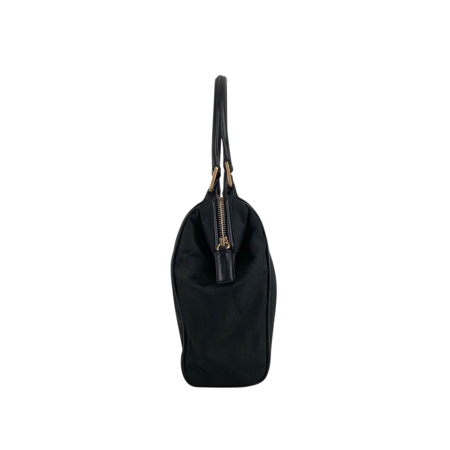 PRADA Tessuto Triangle Logo Handbag Black Vintage ahnen6