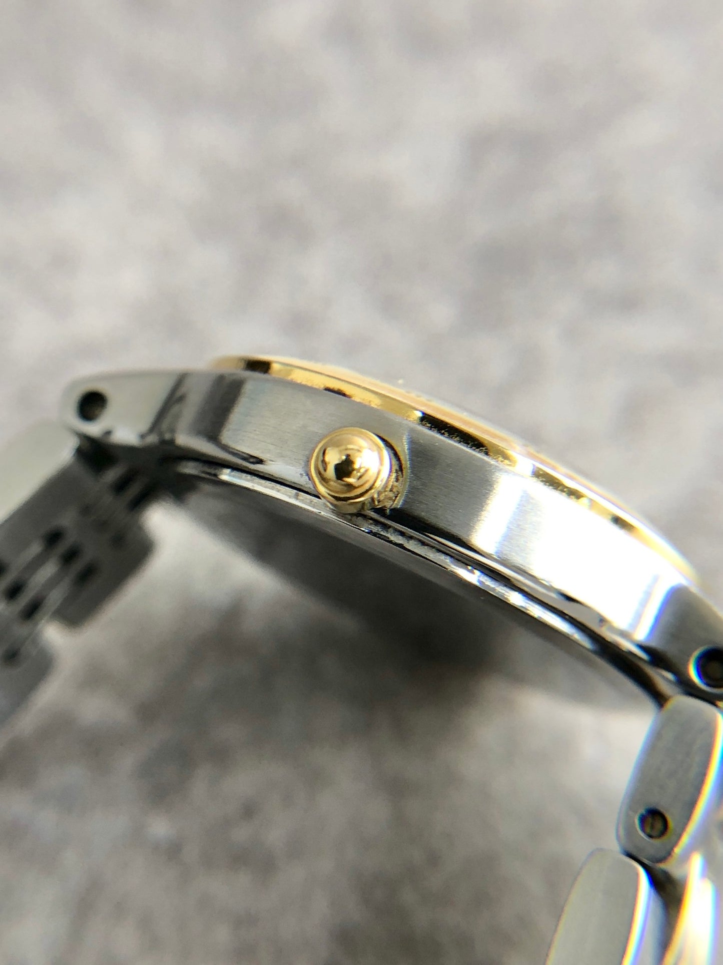 Yves Saint Laurent YSL Logo Watch Silver×Gold Vintage dxnipd