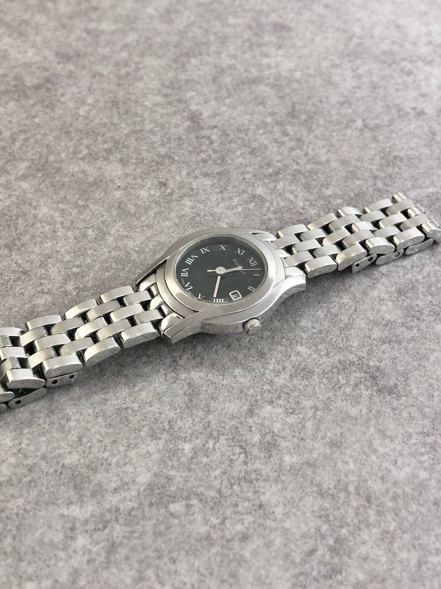 GUCCI Watch Black×Silver Vintage 5500L jbxibh