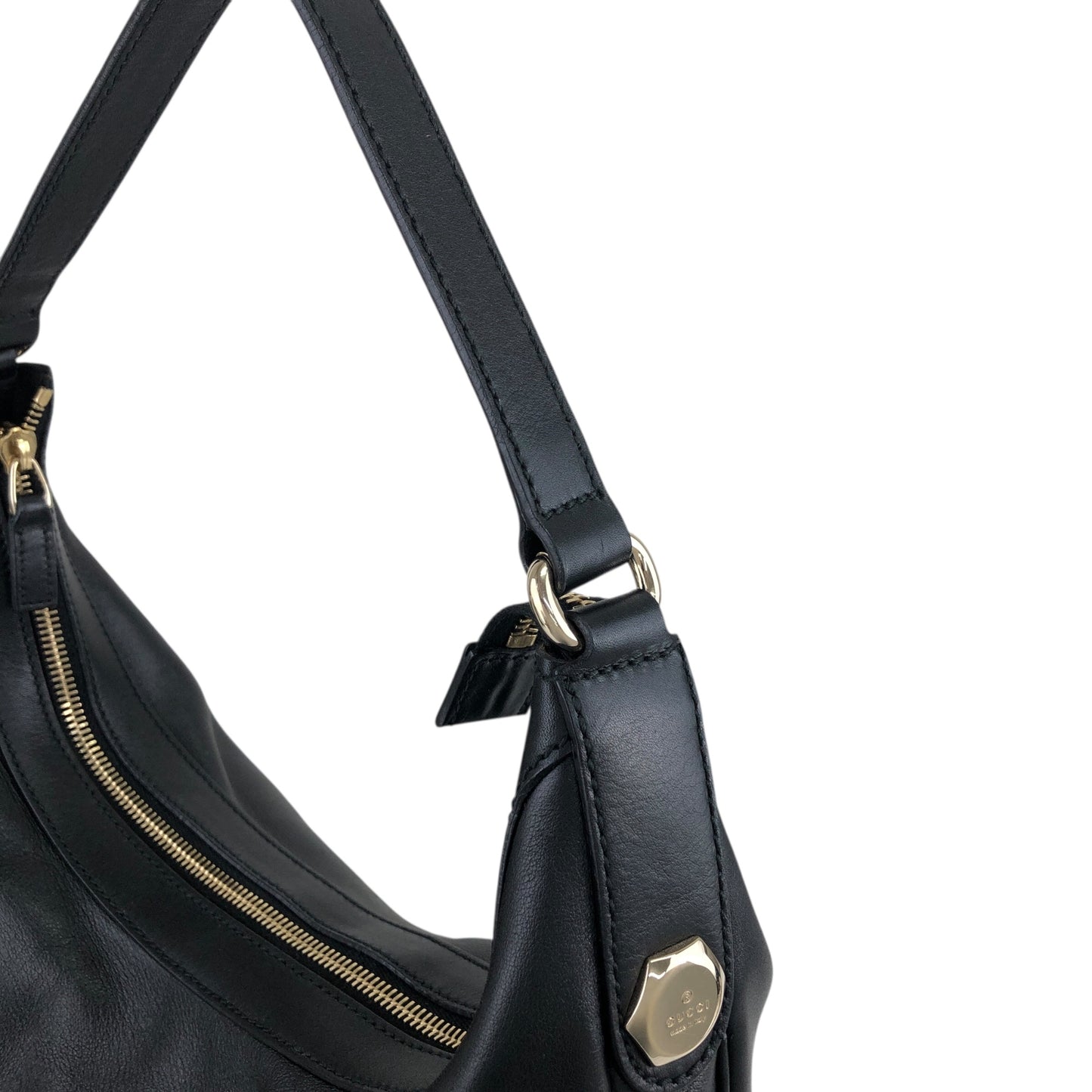 GUCCI Shoulder bag Hobobag Black Vintage 532brj