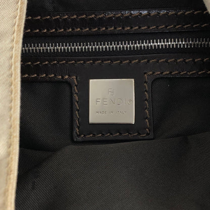 FENDI Mamma Baguette Logo Shoulder bag Hobobag Beige Vintage c6ztd5