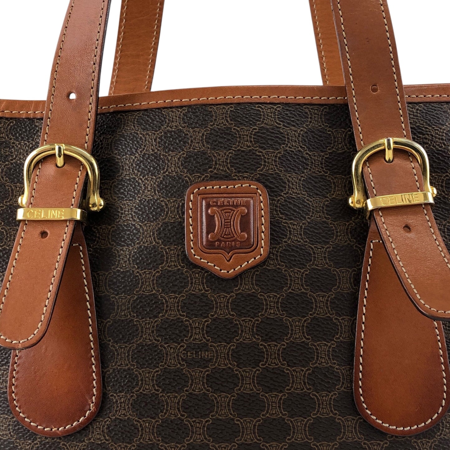 CELINE Macadam Blason Totebag Brown Vintage wfn3fv