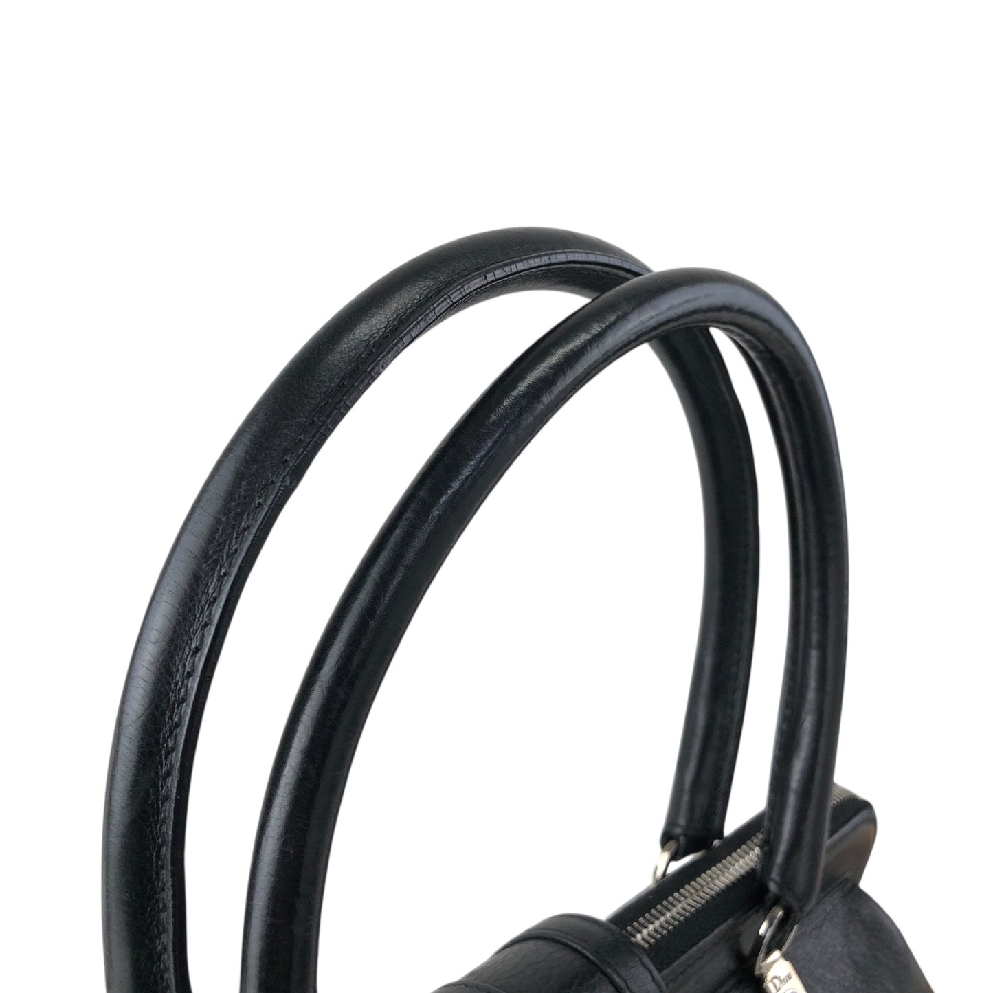 Christian Dior Logo Handbag Black Vintage ntaxds