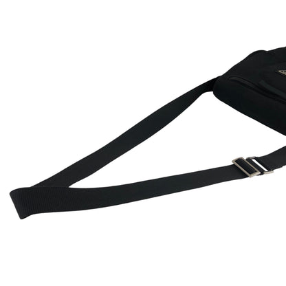 PRADA Triangle Logo Front Buckle Shoulder bag Black Vintage sx8cnr