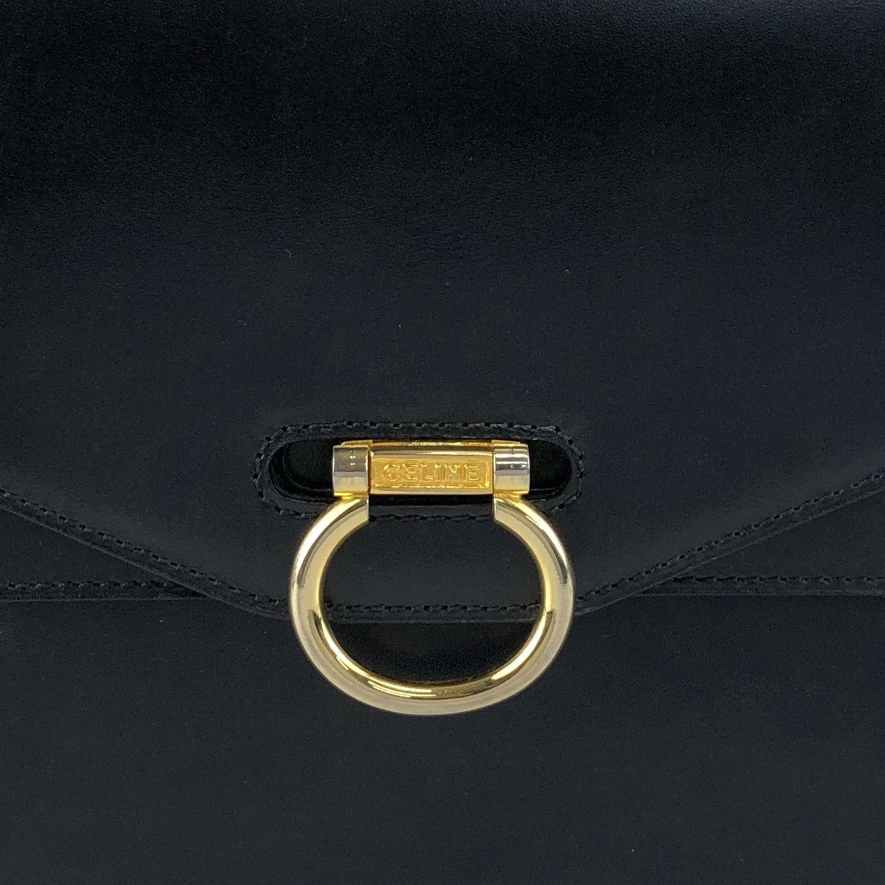 CELINE Gancini Handbag Black Vintage pvi8pi