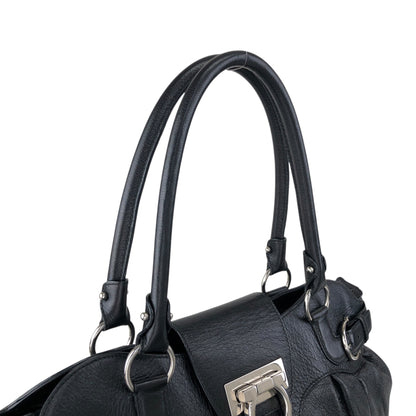Salvatore Ferragamo Gancini Handbag Black Vintage igucky