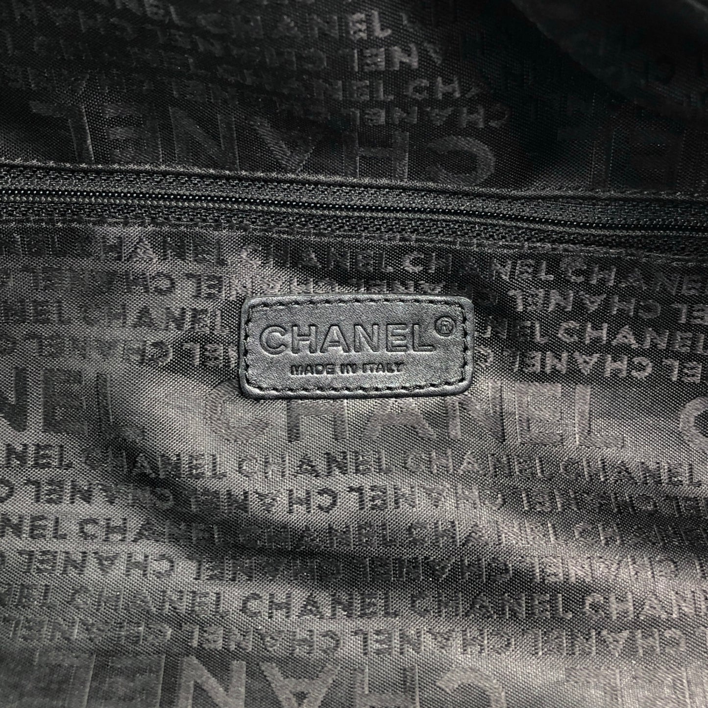 CHANEL Chocolate Bar Handbag Boston bag Black Vintage iez78z