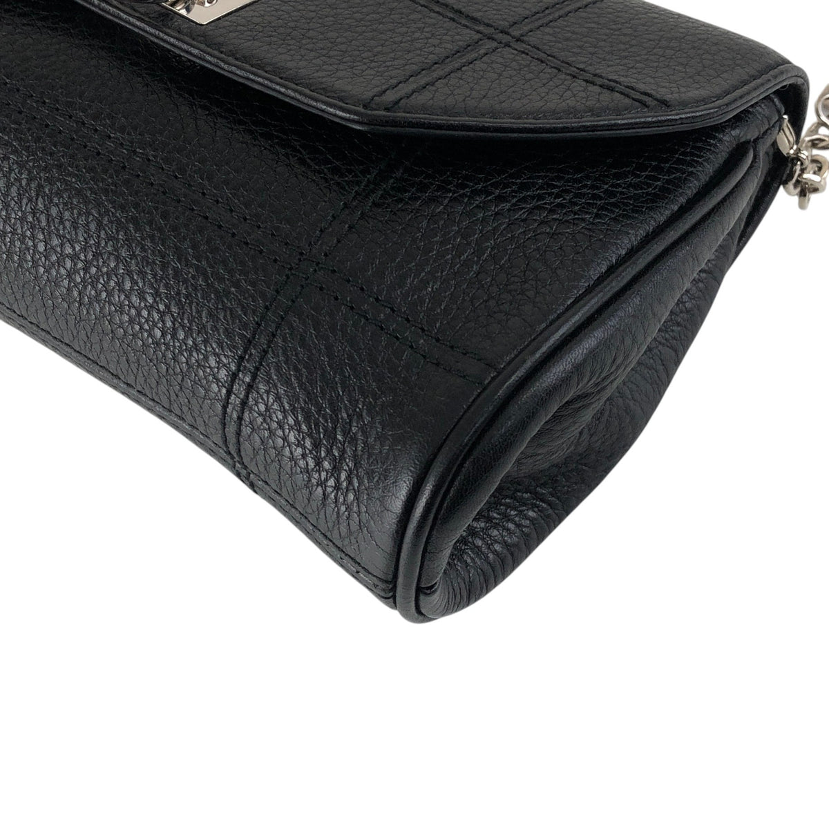 Salvatore Ferragamo Gancini Chain Shoulder bag Black Vintage sj8amk