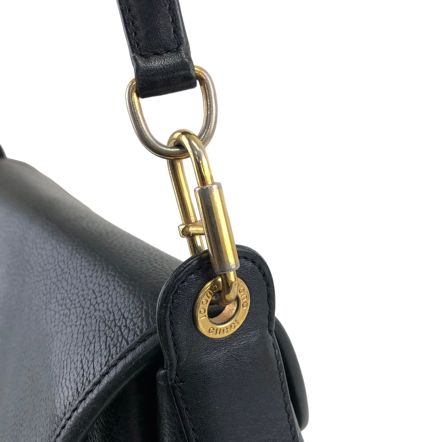 GUCCI GG Logo Shoulder bag Black Vintage pj5ztj