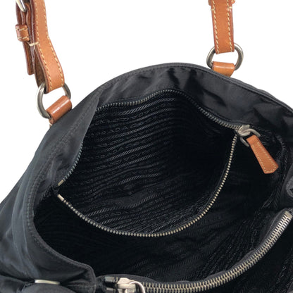 PRADA Triangle Logo Handbag Black Vintage 3gbhv8