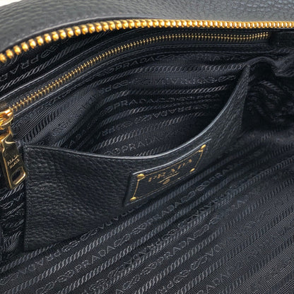 PRADA Logo Two-way Handbag Shoulder bag Black Vintage ws8uyb