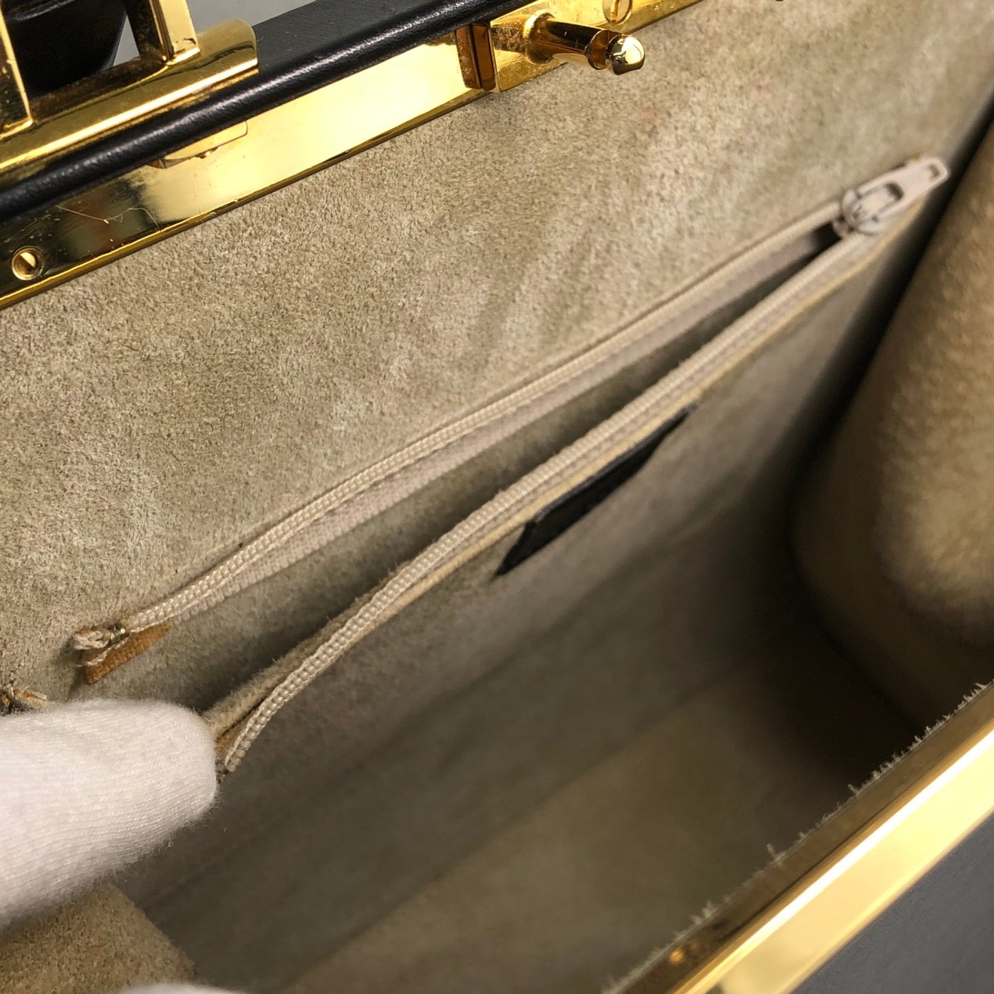 Christian Dior Metal Clasp Handbag Black Vintage istwjt