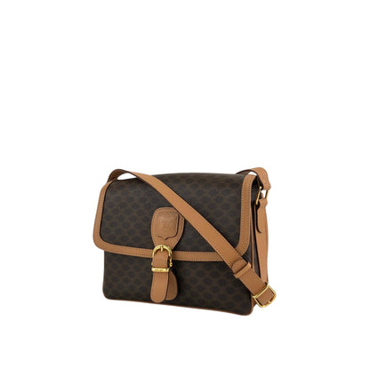 CELINE Macadam Blason Front Buckle Shoulder bag Brown Vintage zfp76j