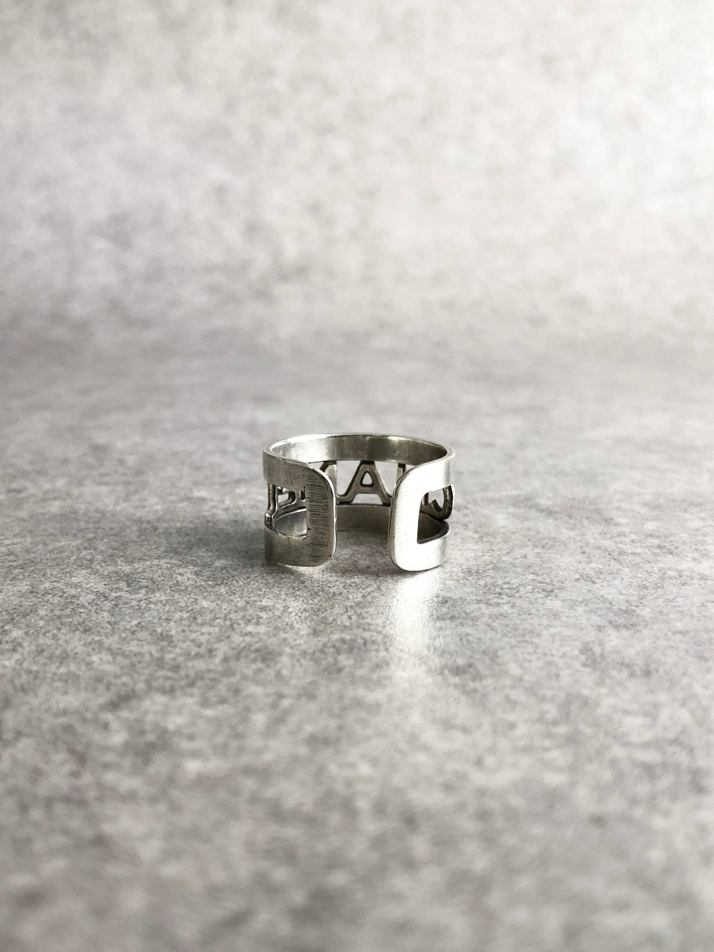 CHANEL Logo Ring Silver Vintage ckrub7