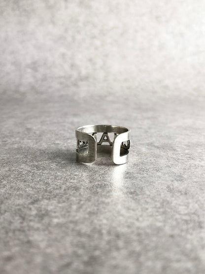 CHANEL Logo Ring Silver Vintage ckrub7