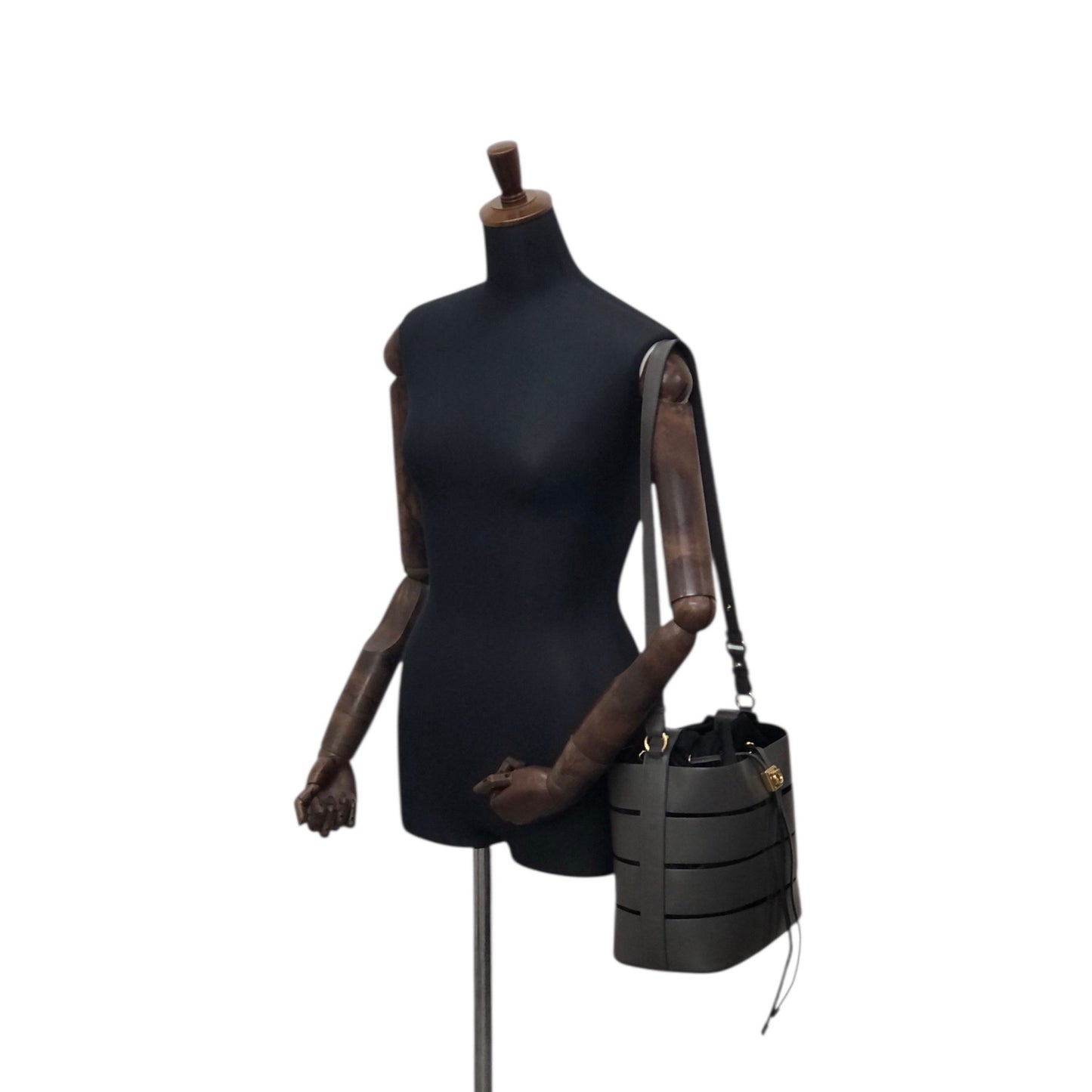 Salvatore Ferragamo Drawstring Shoulder bag Gray Vintage de3dye