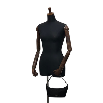 PRADA Tessuto Triangle Logo Small Handbag Black Vintage 2efib2