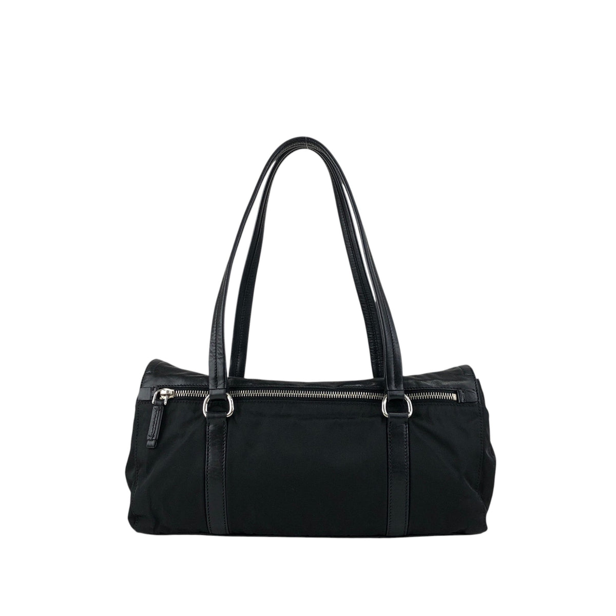 PRADA Push lock Handbag Black Vintage pesttr