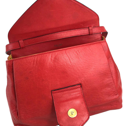 CELINE Blason Shoulder bag Red Vintage mv242g