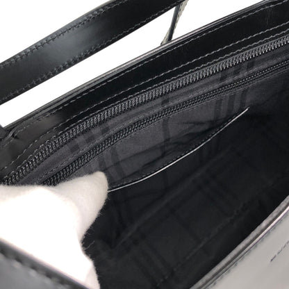 BURBERRY Logo Embossed Handbag Totebag Black Vintage 7vx6m6